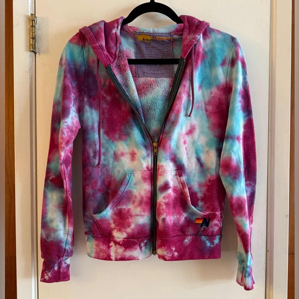 Aviator Nation Tie Dye Zip Up Hoodie